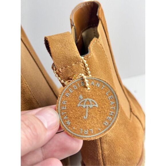 Lauren Ralph Lauren Boots Size 5.5 Women Brown Suede Water Resistant Chelsea - Picture 9 of 10